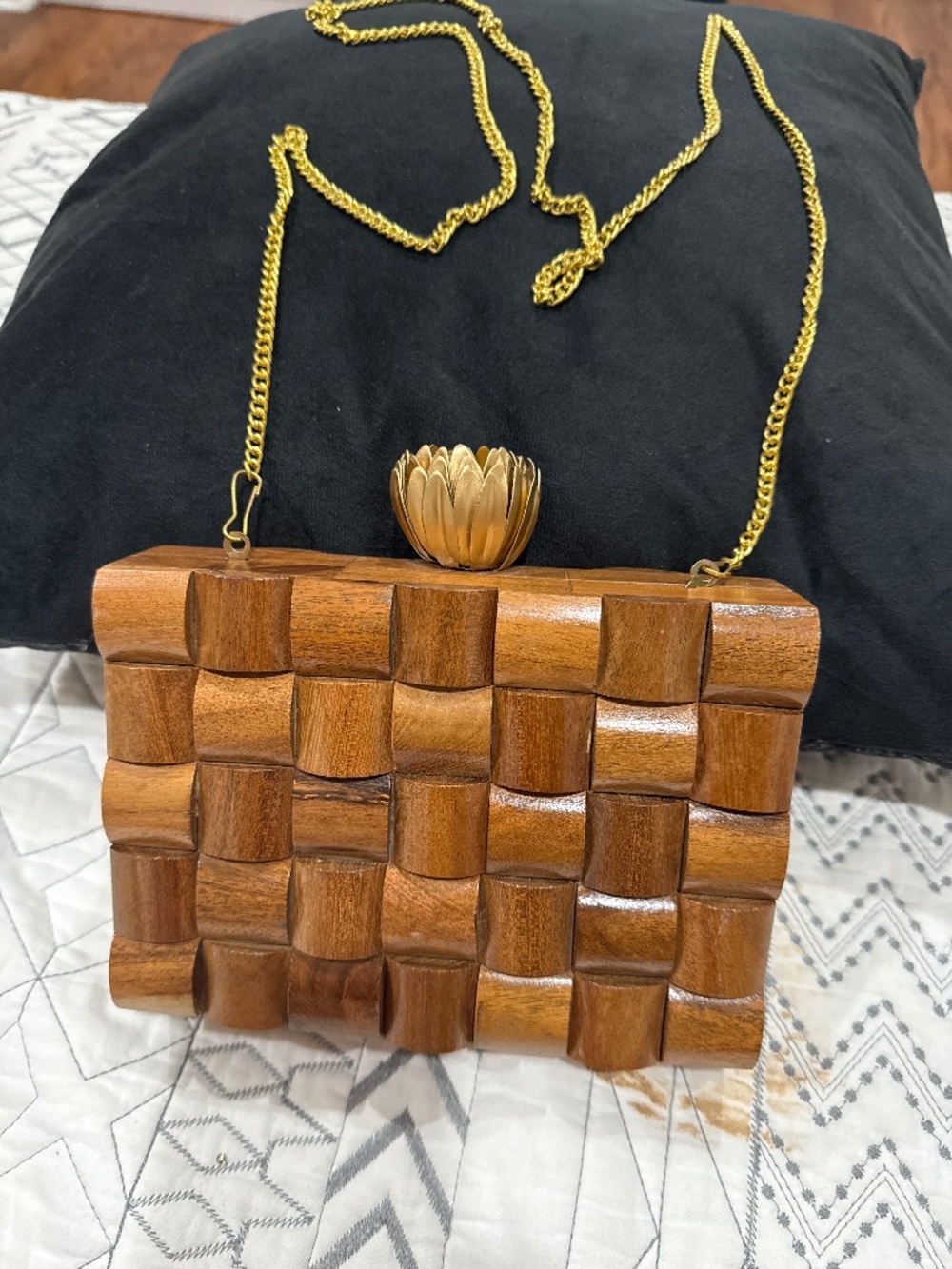 Wooden Carved Clutch, Handicrafts NWOT
